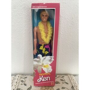 Vintage 1985 Tropical Ken Doll In Original Box Handsome Blonde With Blue Eyes